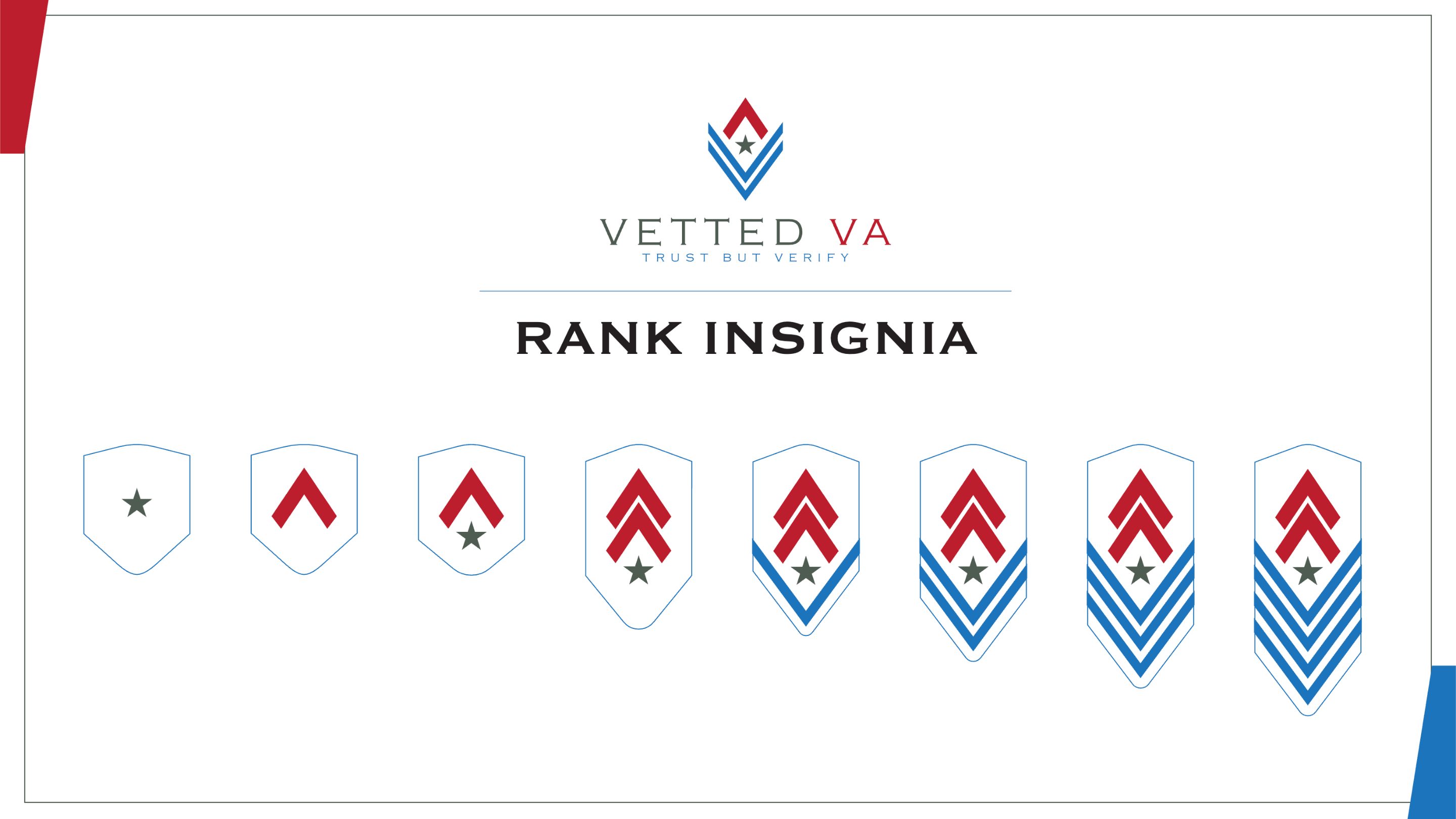 Vetted VA rank insignia